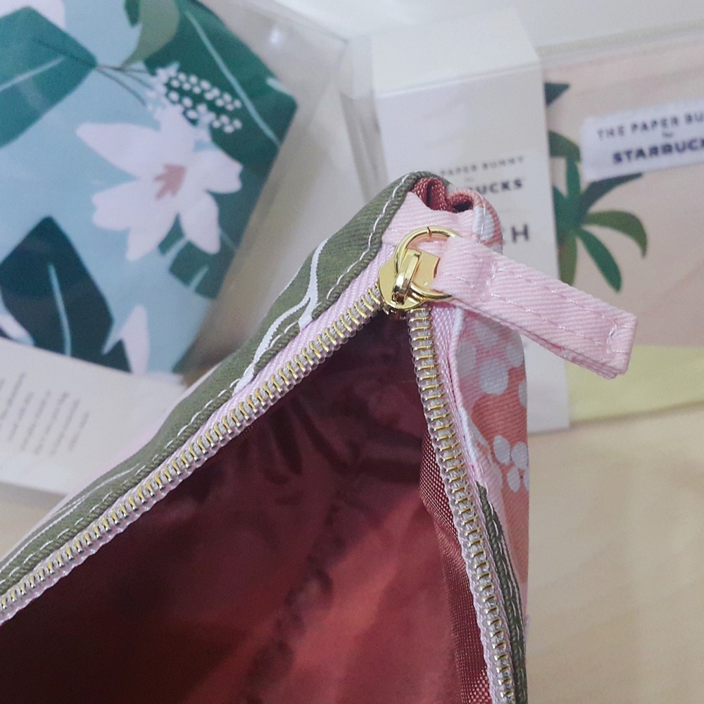 【現貨】星巴克 x The Paper Bunny 聯名 化妝包 收納包 新加坡限定 Starbucks（絕版品）-細節圖5