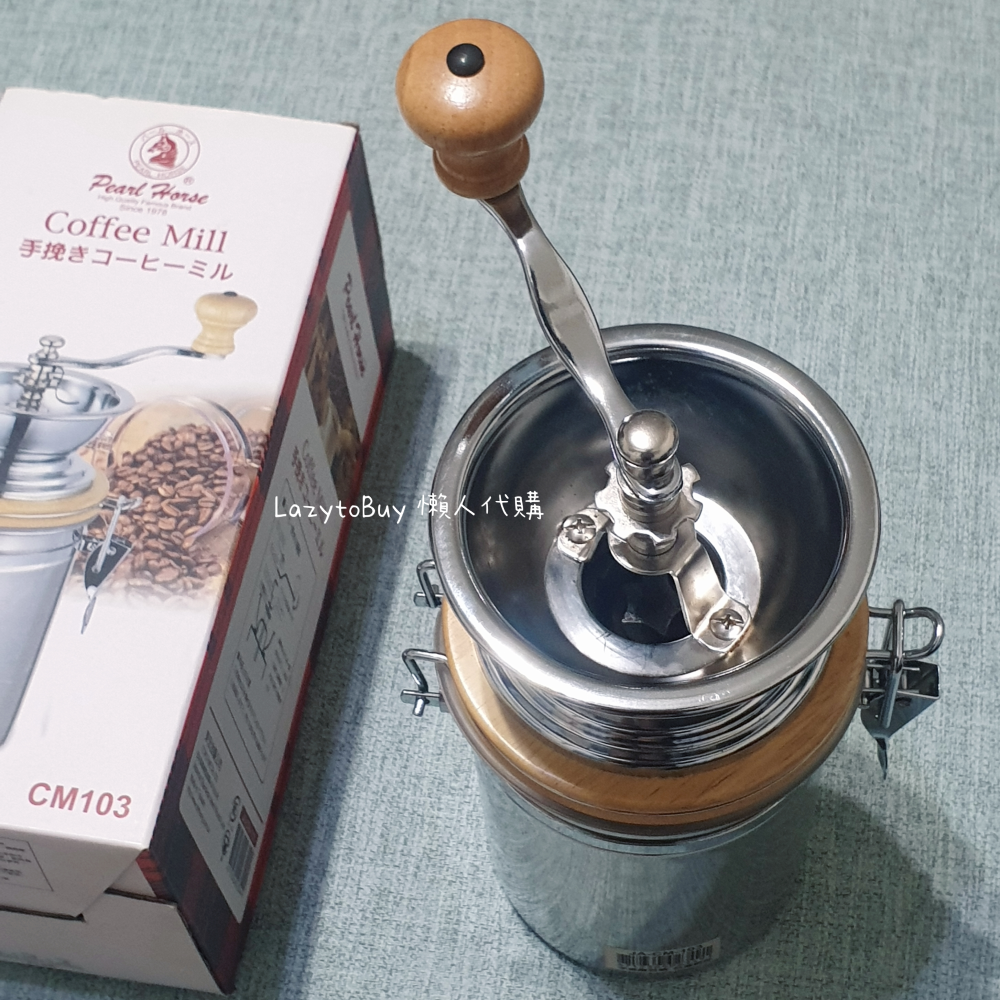 【二手現貨】寶馬 手搖磨豆機 台灣製 儲豆罐 磨豆機 不鏽鋼 咖啡用具-細節圖2