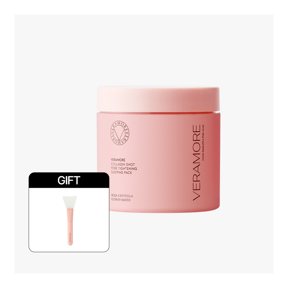 【現貨】韓國VERAMORE 膠原蛋白澎潤晚安面膜 90ml 贈面膜專用刷 免沖洗 緊緻 亮白 保濕 抗老-細節圖3
