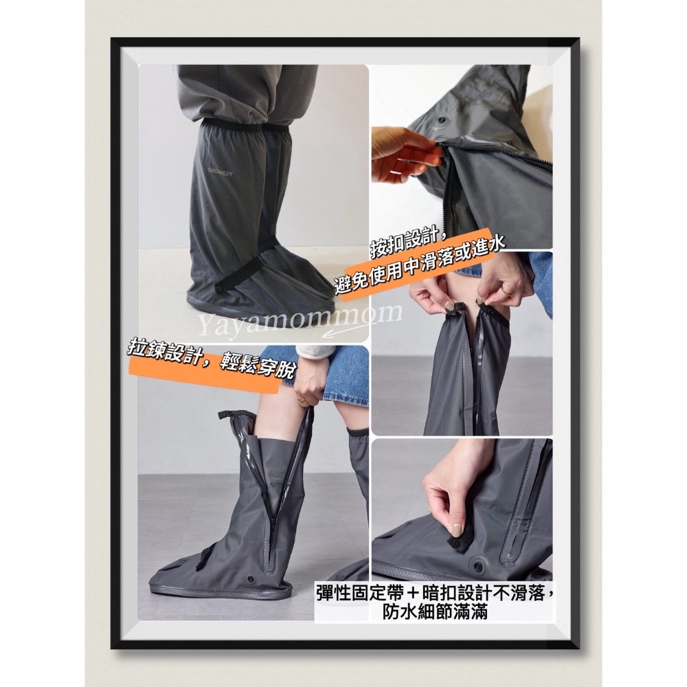 日本🇯🇵 3COINS「防水鞋套」潑水加工長筒鞋套 雨天護鞋神器 雨鞋 鞋套 下雨 雨季 可折疊 收納 包覆-細節圖2