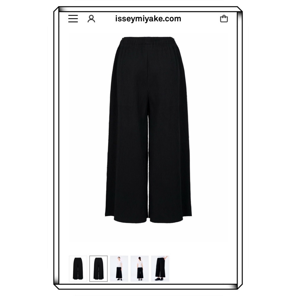 日本🇯🇵 三宅一生 me Issey Miyake 長褲 基本款 黑色 寬褲闊腿褲（MI12KF774）二手-細節圖2
