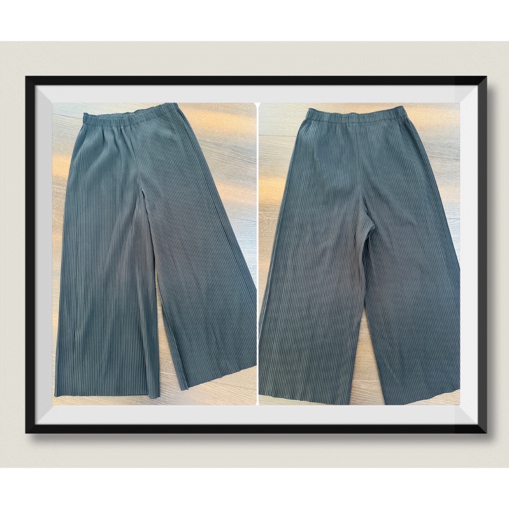 日本🇯🇵 三宅一生 me Issey Miyake 長褲 基本款 黑色 寬褲闊腿褲（MI12KF774）二手-細節圖7