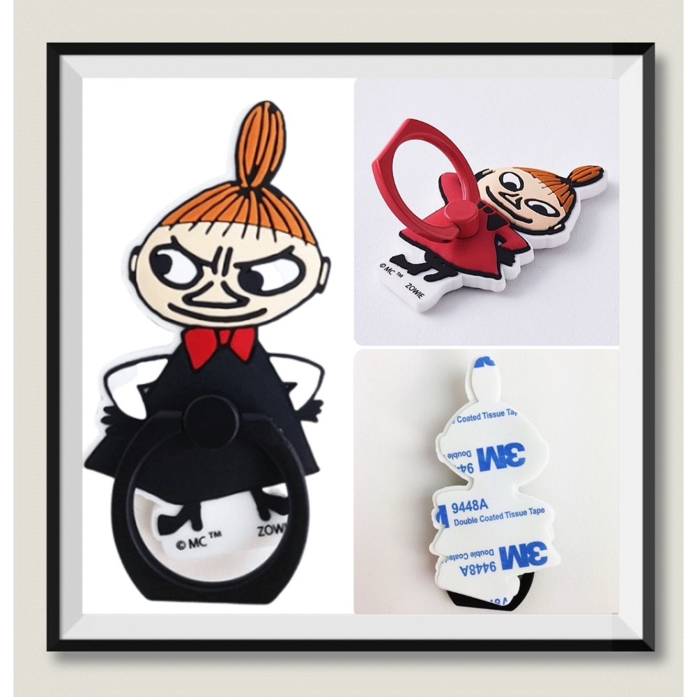 姆明(Moomin) 小不點(Little My) 智慧型手機指環 手機戒指 支架 黑色-細節圖2
