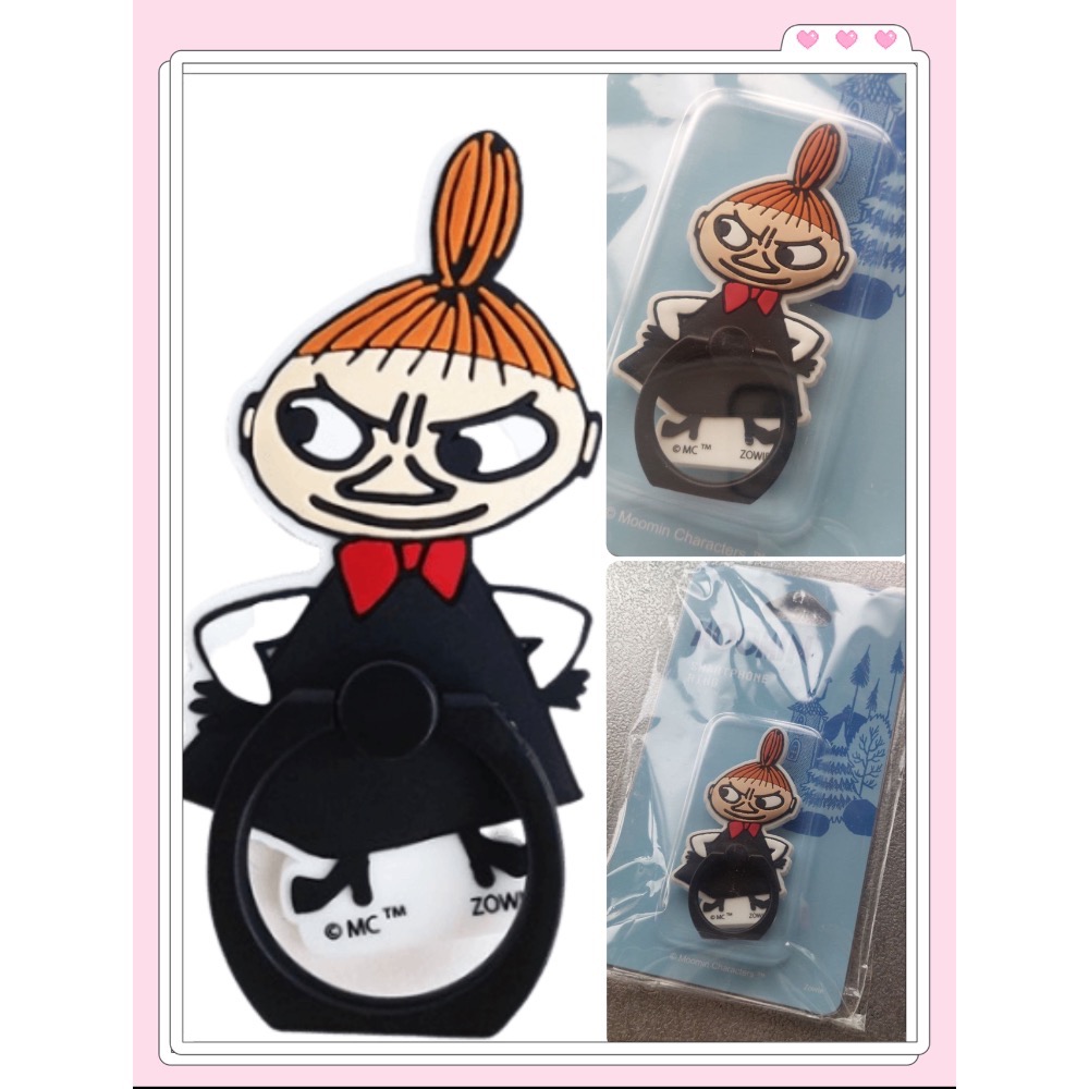 姆明(Moomin) 小不點(Little My) 智慧型手機指環 手機戒指 支架 黑色-細節圖3