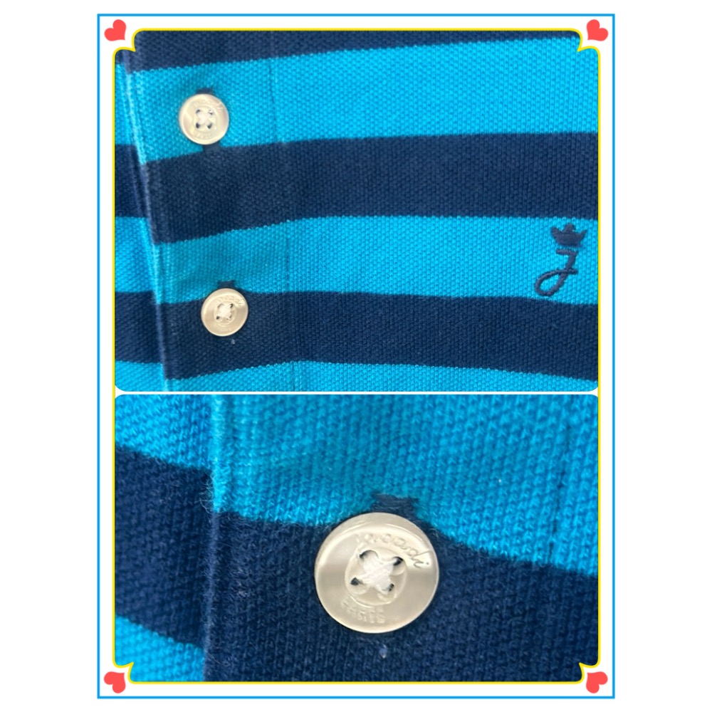 法國🇫🇷 JACADI  男童 POLO衫  上衣  短袖 條紋 藍色 100%棉 二手-細節圖3