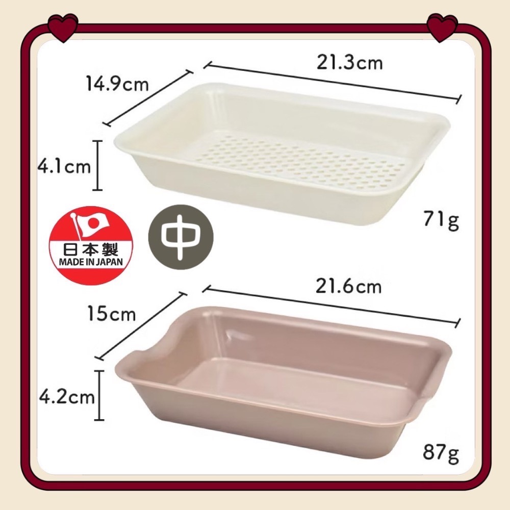 日本🇯🇵製 伊原企販 抗菌 備料盤 備料、沖洗、直接微波 料理盆&料理網組合（小/中/大）-細節圖9