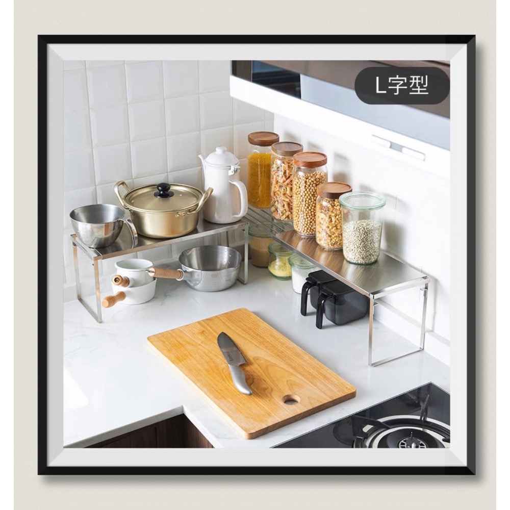 日本🇯🇵 霜山 不鏽鋼 可層疊 伸縮式 置物架/調味料收納架-細節圖5