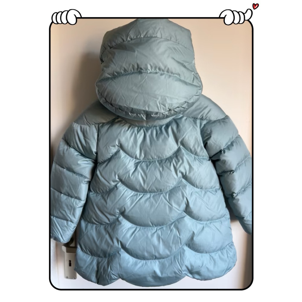 法國🇫🇷 JACADI  女童 外套 羽絨 鵝絨 天空藍 保暖 二手-細節圖4