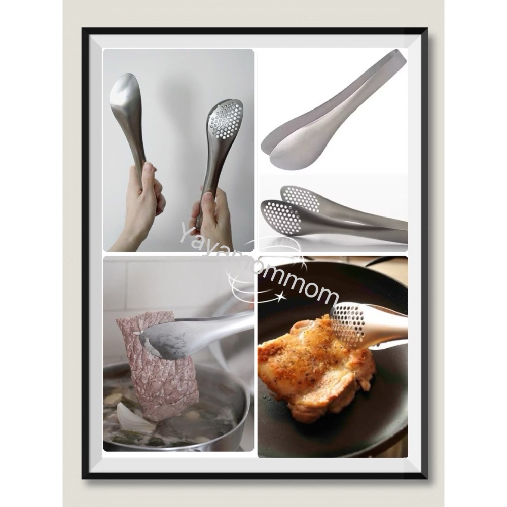 日本🇯🇵柳宗理 18-8不鏽鋼 麵包夾 食物夾 沙拉夾 料理夾 有孔 無孔（22cm)-細節圖2