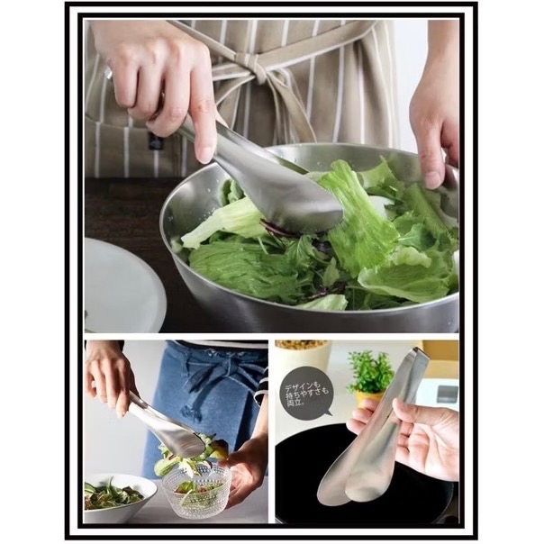 日本🇯🇵柳宗理 18-8不鏽鋼 麵包夾 食物夾 沙拉夾 料理夾 有孔 無孔（22cm)-細節圖5