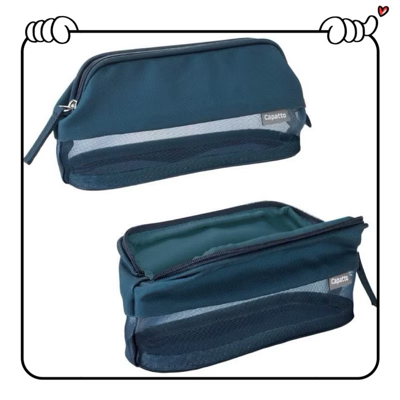 日本🇯🇵 KOKUYO Capatto網布拼接 筆袋 展開式 大開口 大容量-細節圖5