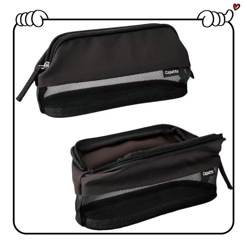 日本🇯🇵 KOKUYO Capatto網布拼接 筆袋 展開式 大開口 大容量-細節圖6