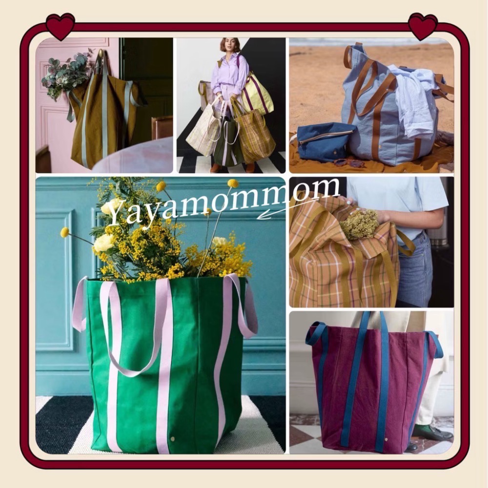 法國🇫🇷 La cerise sur le gâteau 有機棉 手提 側背包 立體 收納包 收納袋 防水棉-細節圖6