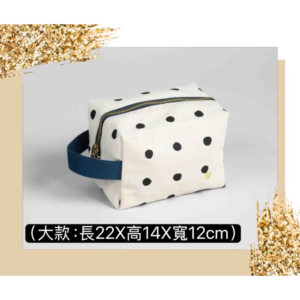 手提立體收納包（大/黑點點）