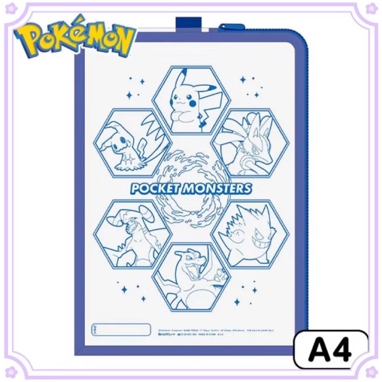 POCKET MONSTERS 聯絡袋 寶可夢 拉鍊 資料袋 透明 分類 檔案 神奇寶貝 口袋妖怪 A4-規格圖9