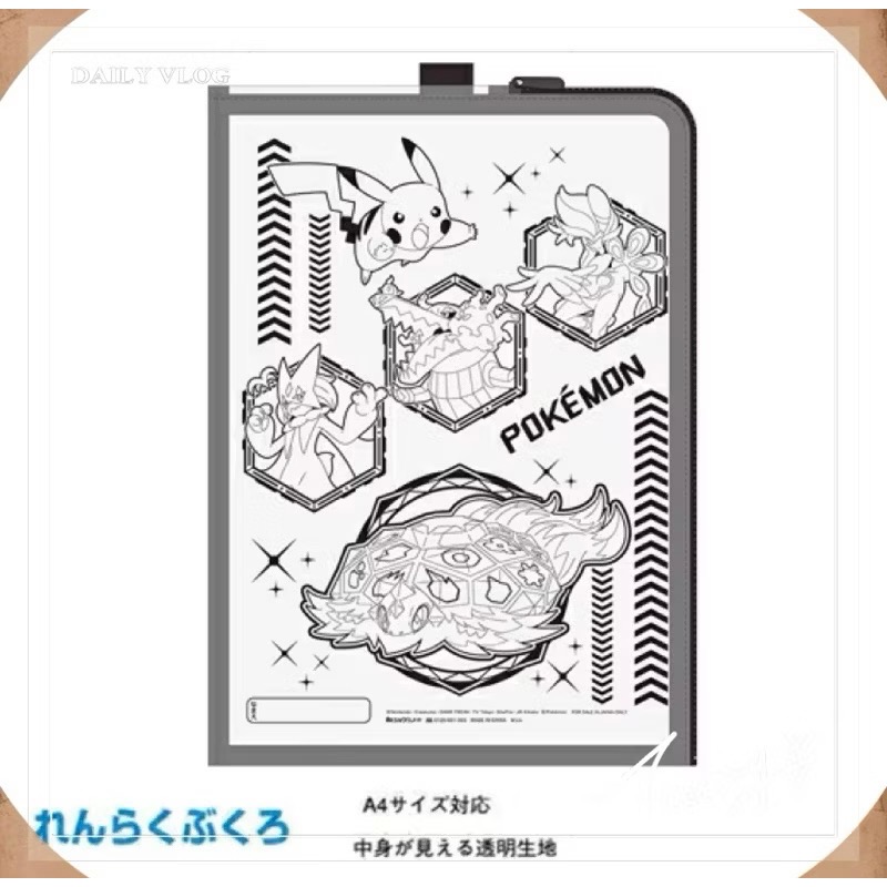 POCKET MONSTERS 聯絡袋 寶可夢 拉鍊 資料袋 透明 分類 檔案 神奇寶貝 口袋妖怪 A4-規格圖9