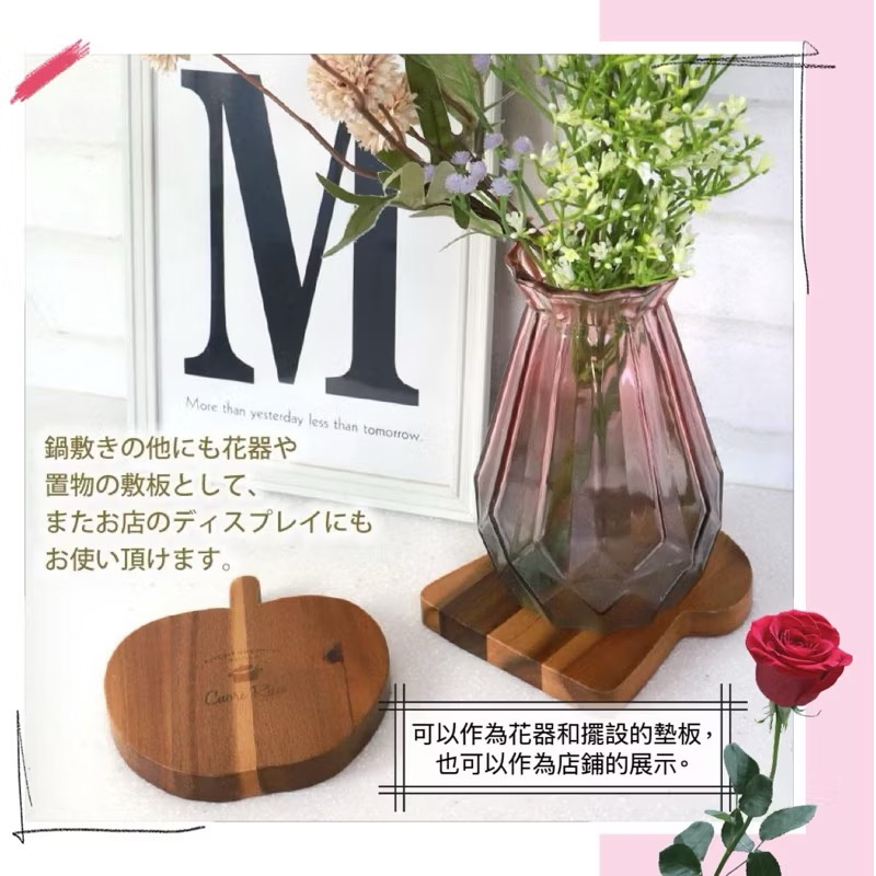 日本🇯🇵 Cuore Ricco 天然木 相思木🪵 鍋墊 隔熱墊 木質 木頭 斯特戈龍 恐龍造型 花架 展示 露營-細節圖3