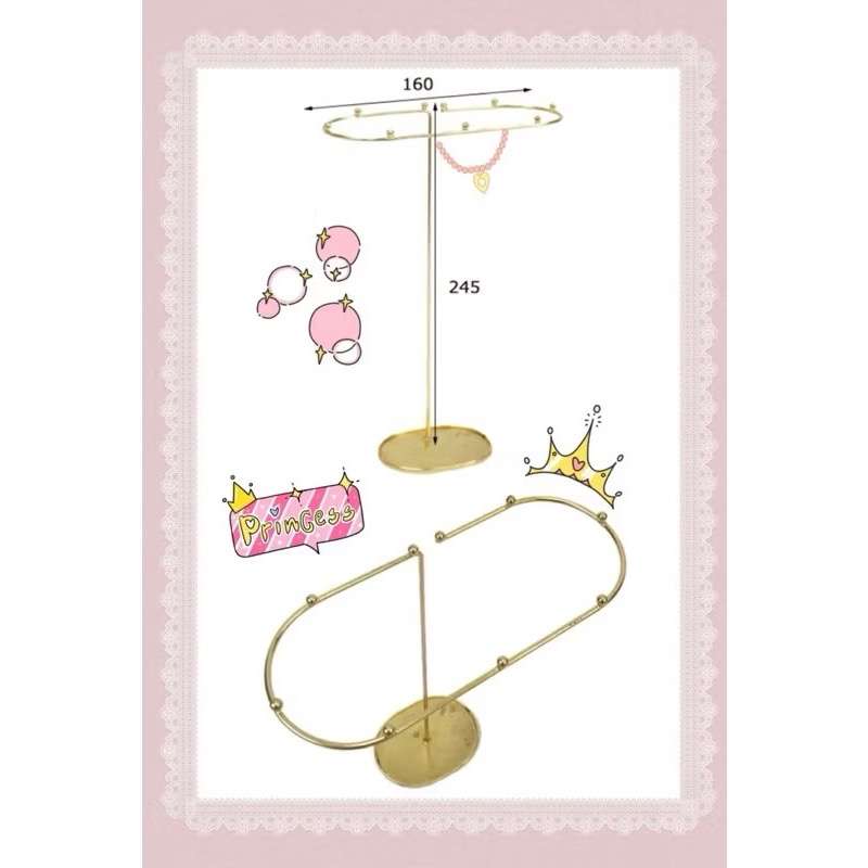 日本🇯🇵 Creer(クレエ) In bloom飾品 項鍊 戒指 耳環 支架（黃銅風)展示 收納 擺盤 印度製-細節圖2