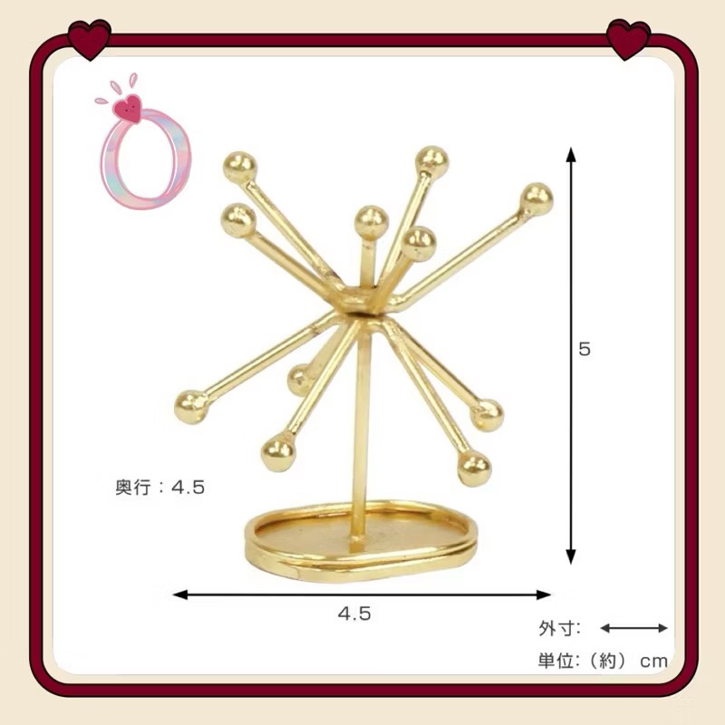 日本🇯🇵 Creer(クレエ) In bloom飾品 項鍊 戒指 耳環 支架（黃銅風)展示 收納 擺盤 印度製-細節圖4
