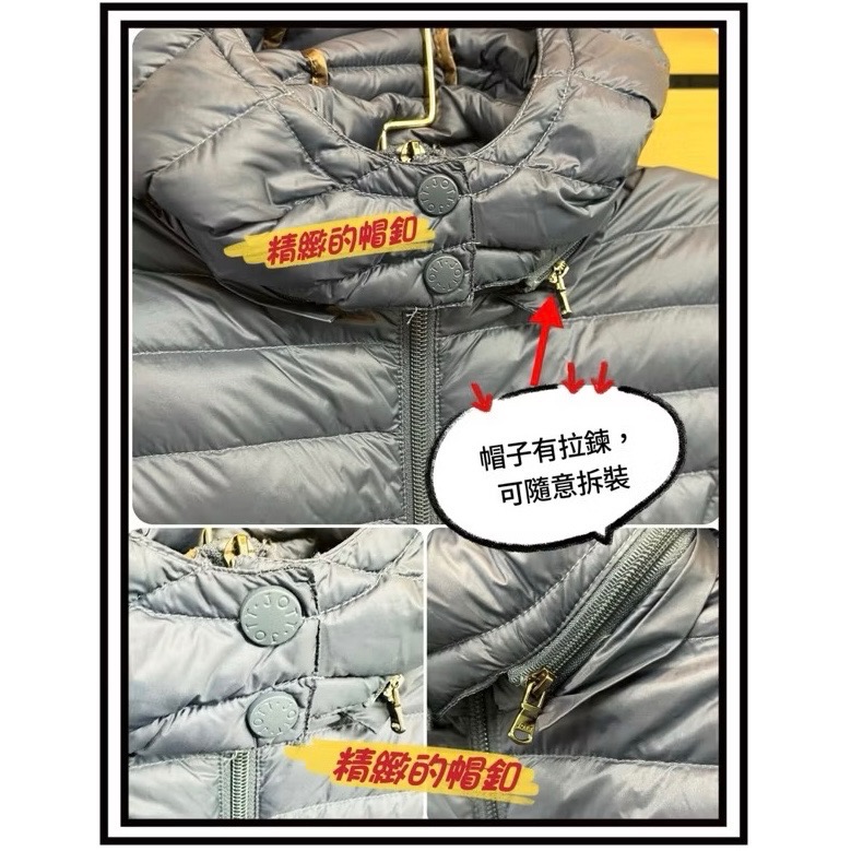 法國🇫🇷 JOTT 深藍色 羽絨外套 羽絨 保暖 輕量 抗寒 長版 帽子-細節圖6