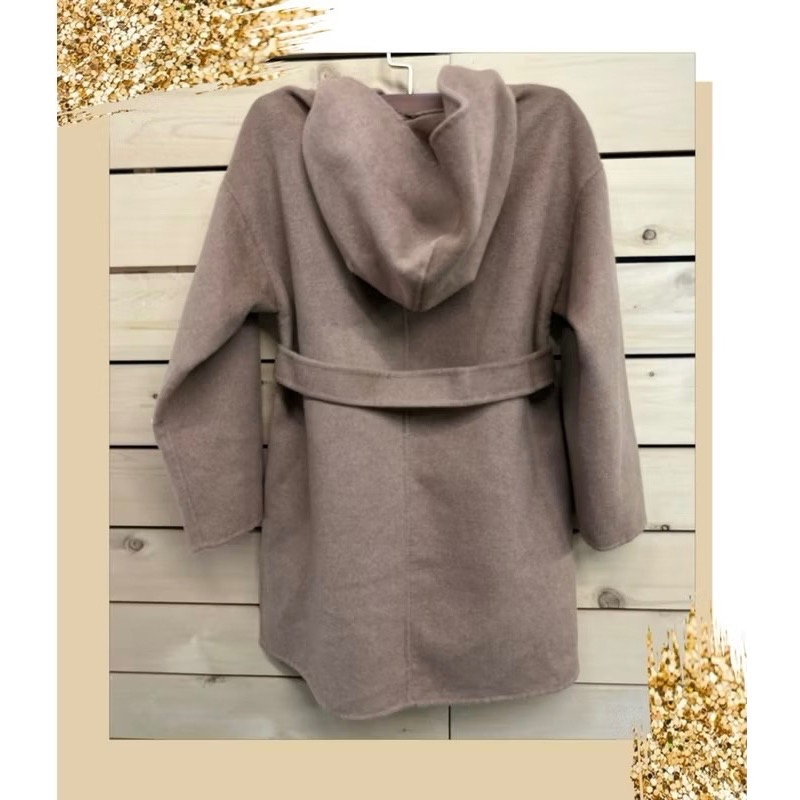 ZARA 羊毛 綁帶 大衣 外套  類風衣 女童 保暖 帽子 童裝-細節圖2