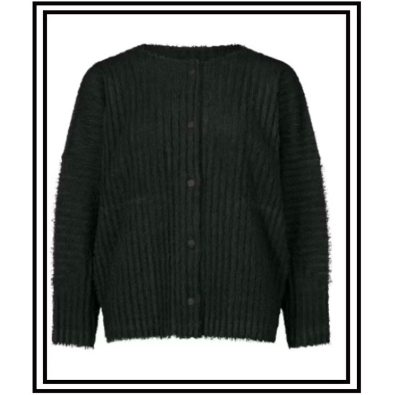 三宅一生 me Issey Miyake 圓領 長袖 上衣 黑色 開釦 外套 釦子 二手（MI48J065215F F）-細節圖3