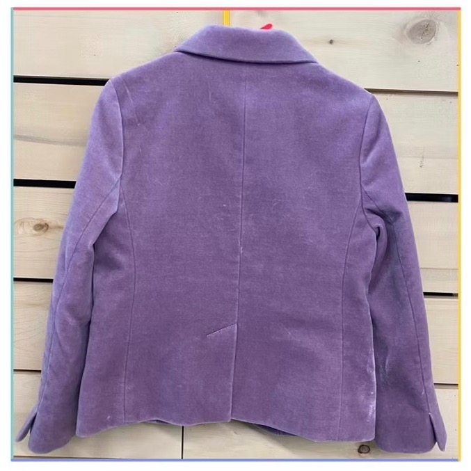 美國🇺🇸 J.Crew 小童 中性 西裝外套 絨布 紫色 氣質 舒適-細節圖2