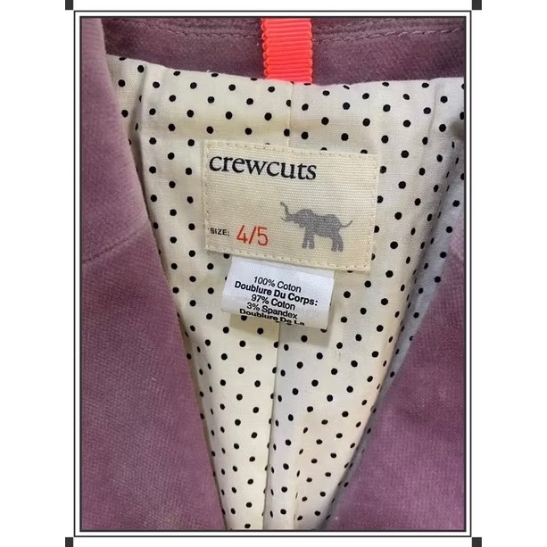 美國🇺🇸 J.Crew 小童 中性 西裝外套 絨布 紫色 氣質 舒適-細節圖3