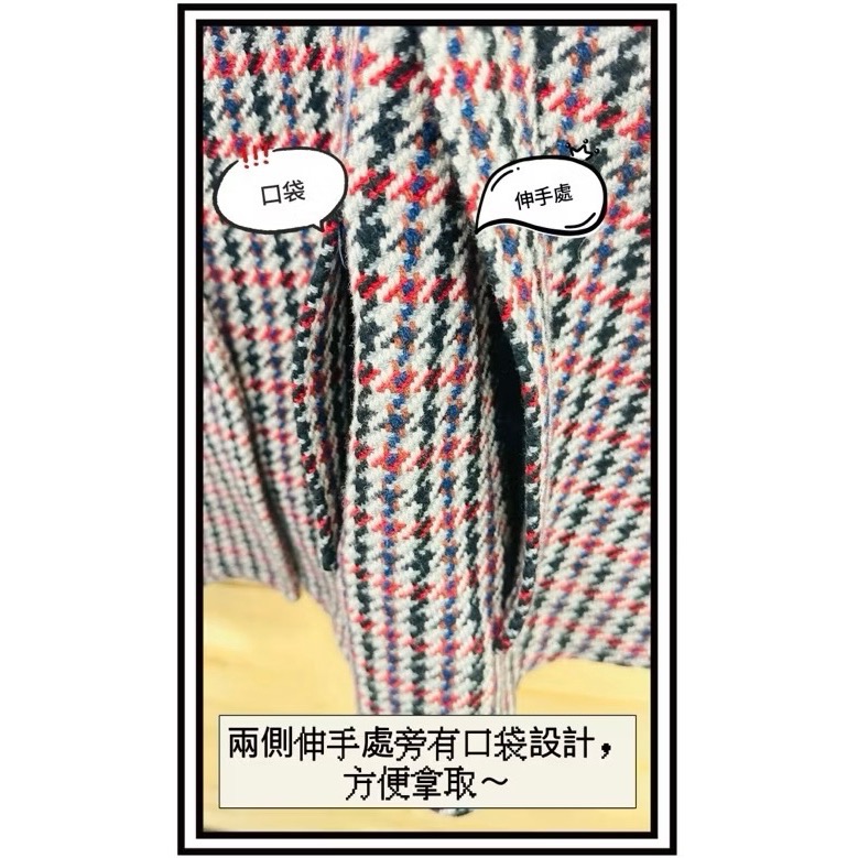 ZARA 千鳥格紋 斗篷 外套 女童 羊毛 保暖 千金風 童裝-細節圖4