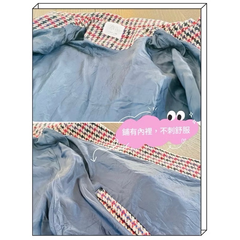 ZARA 千鳥格紋 斗篷 外套 女童 羊毛 保暖 千金風 童裝-細節圖6