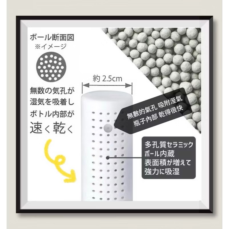 日本🇯🇵 Karari 直立式 珪藻土 乾燥架 乾燥棒 乾燥 晾乾 保溫瓶 除臭 瀝乾 水壺架-細節圖2