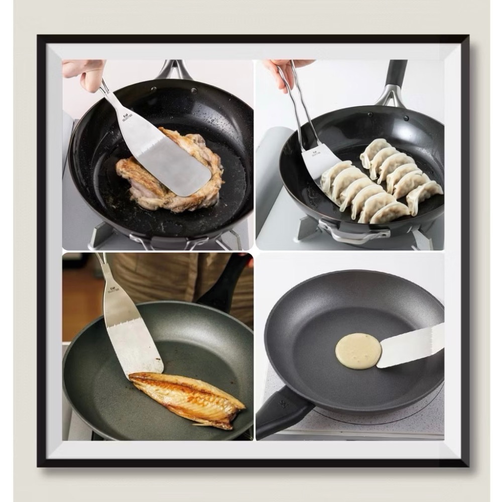 日本🇯🇵貝印 KAI SELECT100 18-8不鏽鋼 加長 薄型 平煎鏟 鍋鏟 煎魚 煎蛋 翻面 （DH-312-細節圖7