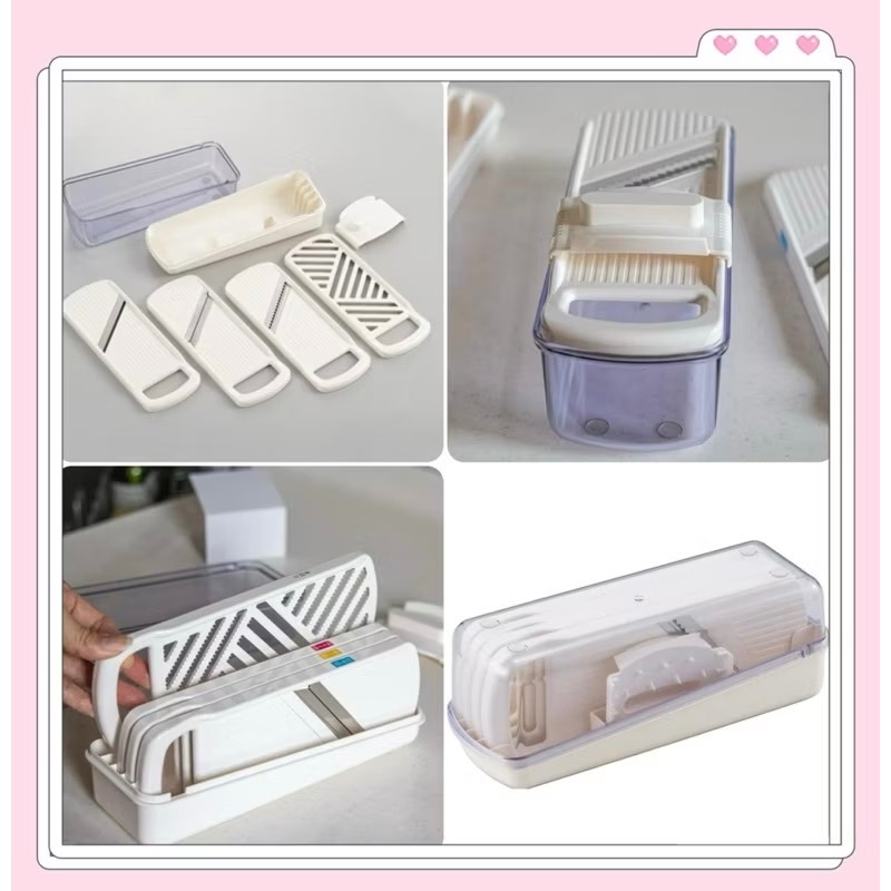 日本🇯🇵 YOSHIKAWA 吉川 多功能刨絲器(內含四種刨片) 蔬菜調理器 七件組 切菜 刨絲 刨刀 日本製 刨刀-細節圖3