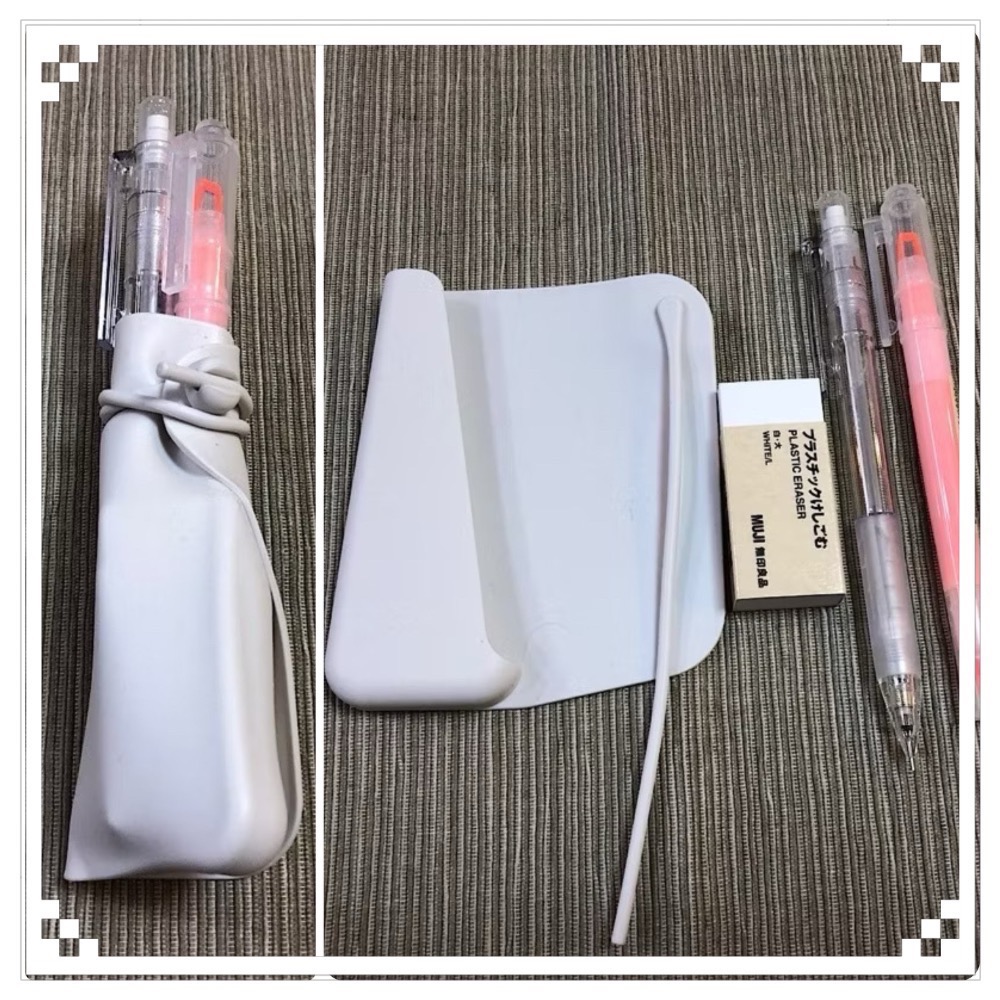 日本 🇯🇵 MUJI 無印良品 矽膠 餐具收納套 環保餐具袋 矽膠 餐具 野餐 露營 餐具袋 環保-細節圖3