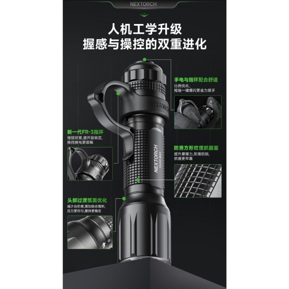 NEXTORCH TA30D MAX 戰術電筒 4000流明｜USB-C快充｜高亮遠射｜警用軍規手電-細節圖4