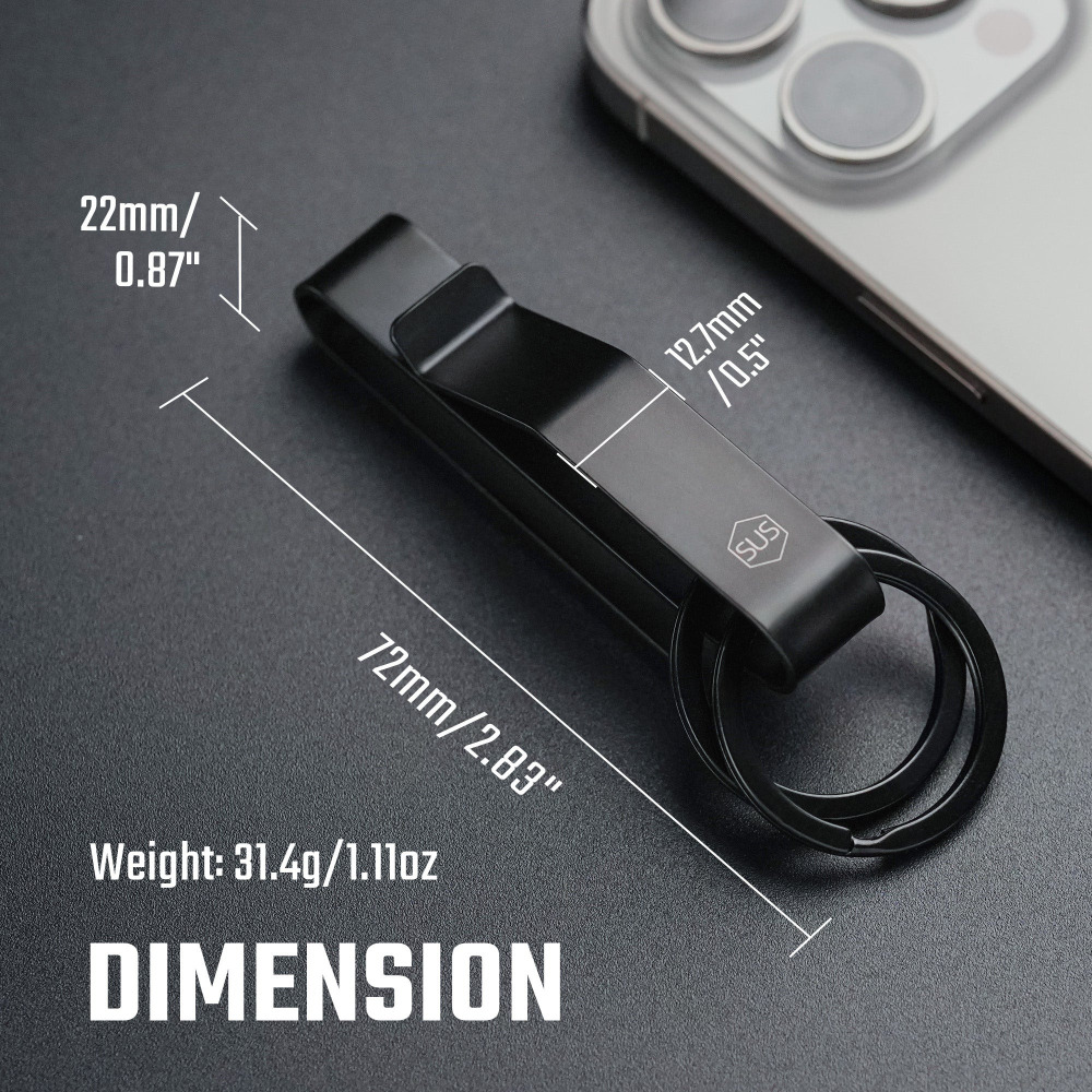 KeyUnity KS08 勤務鑰匙圈扣（兩入） ∣ SUS不鏽鋼 ∣ 適配1.5-2.25吋腰帶-細節圖6