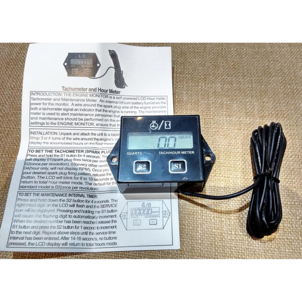 感應式轉速表 引擎工作時數 ; Hour meter ; 引擎工作時數表 轉速表;割草機 農機保養 引擎轉速表-細節圖3