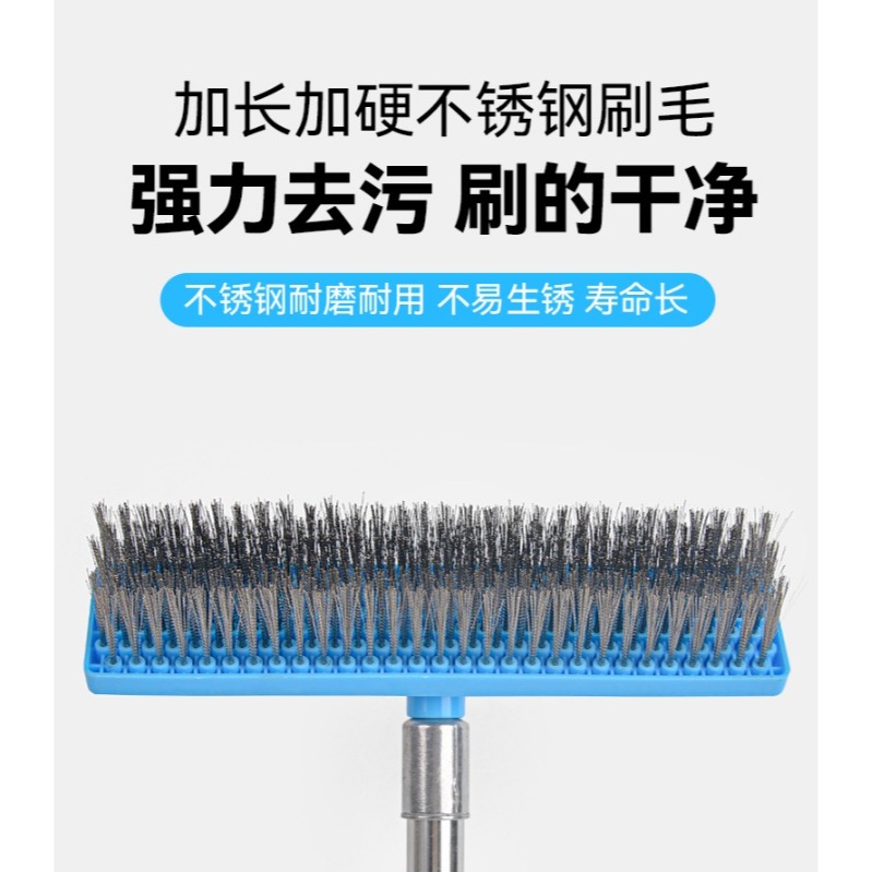 【三峽好吉市】美科不鏽鋼鋼絲刷帶柄鐵刷子刷地家用洗地地板刷鋼刷清潔戶外刷 不鏽鋼鋼絲刷地刷 鋼絲刷-細節圖3
