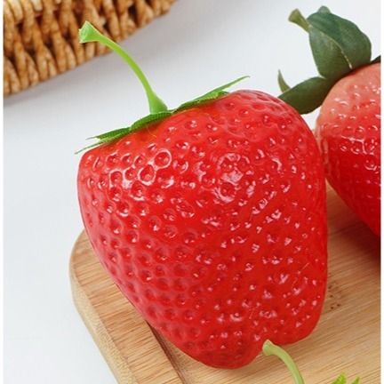 【三峽好吉市】仿真草莓模型塑料假水果假草莓拍攝道具擺件櫥窗展示用品裝飾配件 巨無霸草莓模型 大草莓模型-細節圖2