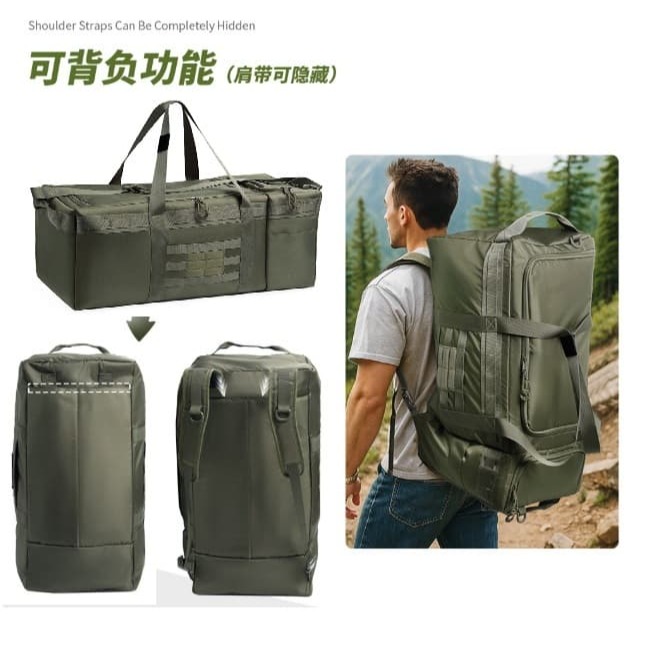 【三峽好吉市】大容量旅行包戶外可手提斜挎雙肩包運動挎包健身包帶隔層旅行包 非黃埔包 當兵背包 大容量旅行袋-細節圖2