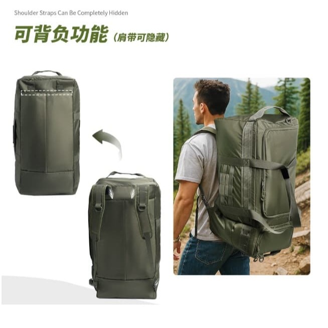 【三峽好吉市】大容量旅行包戶外可手提斜挎雙肩包運動挎包健身包帶隔層旅行包 非黃埔包 當兵背包 大容量旅行袋-細節圖4