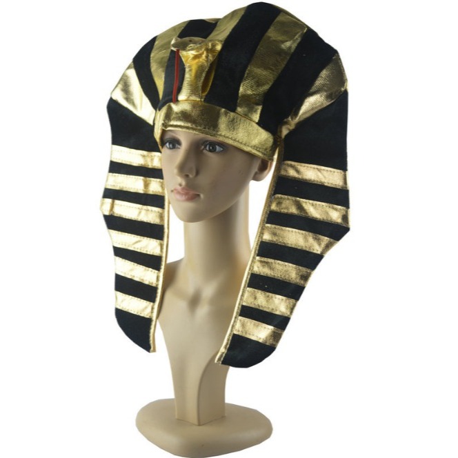 【三峽好吉市】表演帽子金色法老王帽眼鏡蛇頭帽埃及法老金色蛇頭飾埃及王子帽 埃及法老王表演帽 法老王裝扮道具-細節圖3