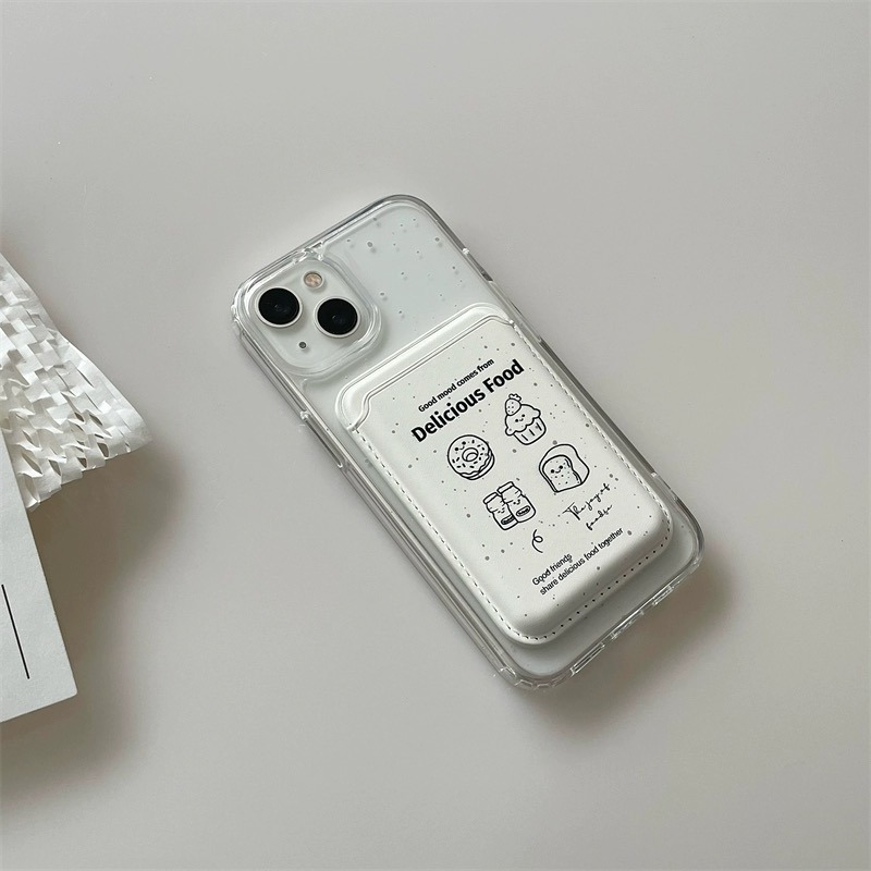 甜點屋｜〔Qの日常.〕法式文青手機殼 附磁吸卡包 V1W3X-細節圖3