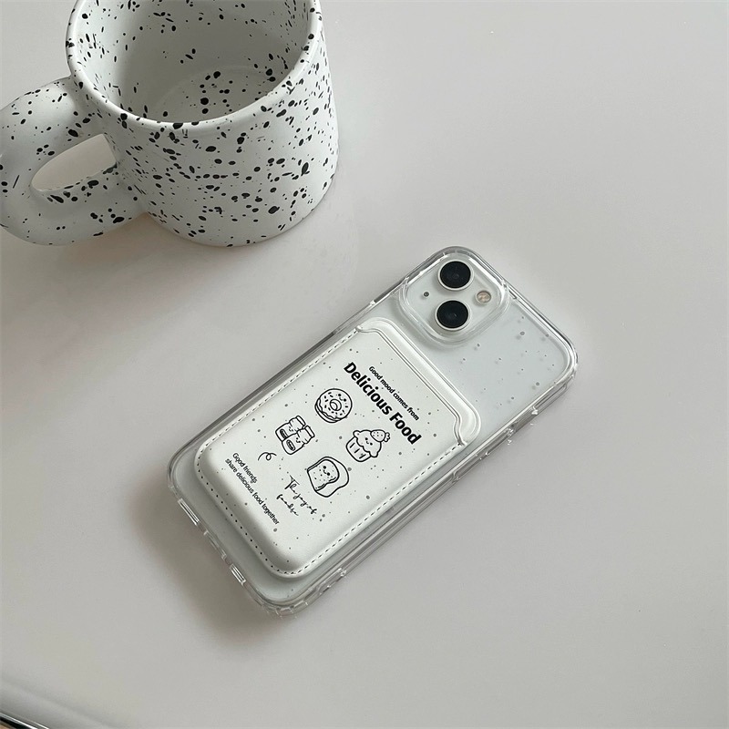 甜點屋｜〔Qの日常.〕法式文青手機殼 附磁吸卡包 V1W3X-細節圖5