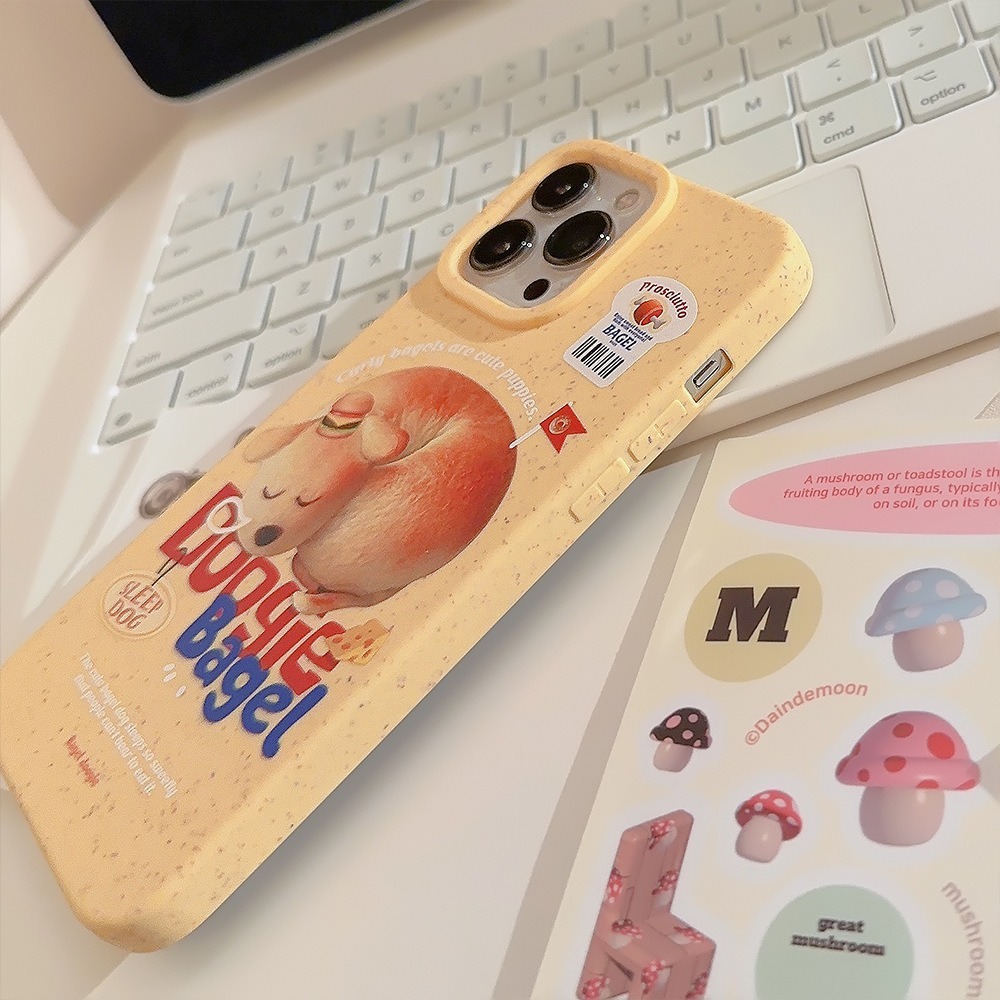 來份貝狗｜〔Qの日常.〕麵包貝果小狗手機殼 K9V4G-細節圖2