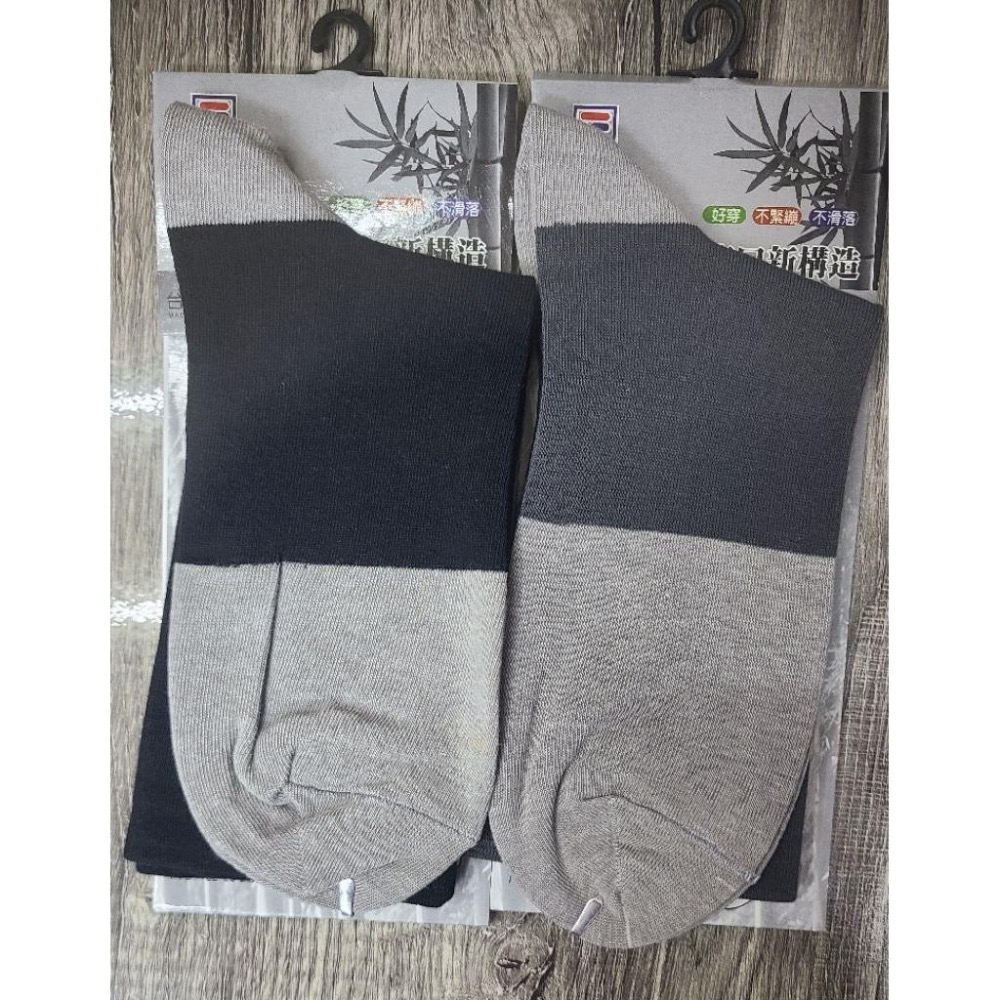 ♥️批發小姐[台灣製造]費拉 3/4竹炭寬口無痕襪 長紳士襪 22-26cm-細節圖2