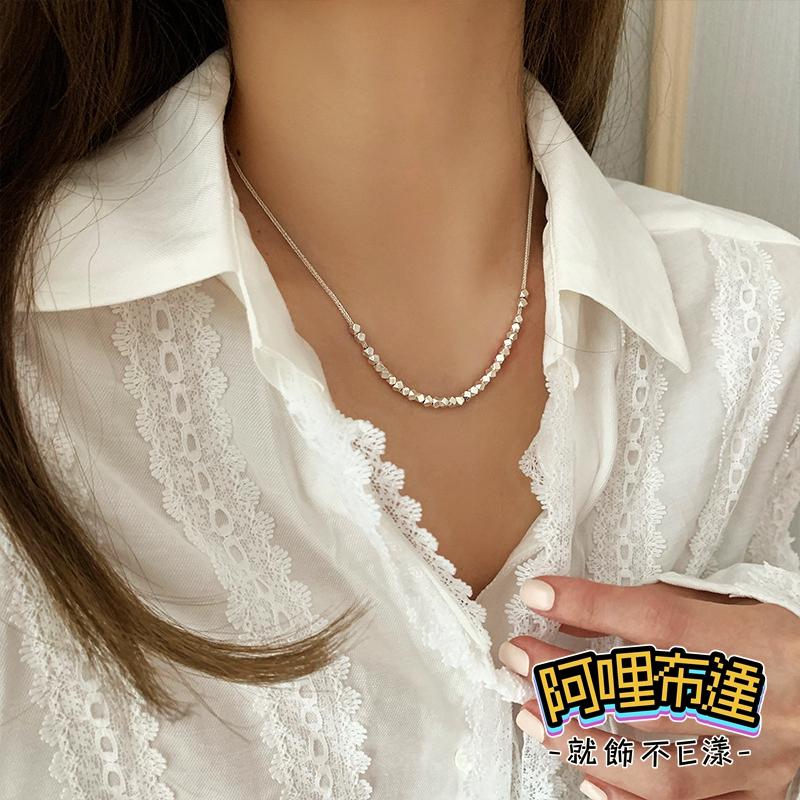 【阿哩布達】👉【項鍊】台灣現貨 快速出貨SL144 簡約設計金屬小方塊項鍊 鎖骨鍊 頸鍊 短項鍊 新娘飾品 新娘秘書-細節圖2