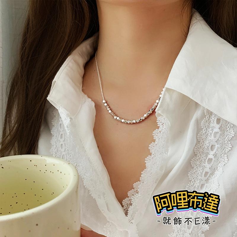 【阿哩布達】👉【項鍊】台灣現貨 快速出貨SL144 簡約設計金屬小方塊項鍊 鎖骨鍊 頸鍊 短項鍊 新娘飾品 新娘秘書-細節圖4