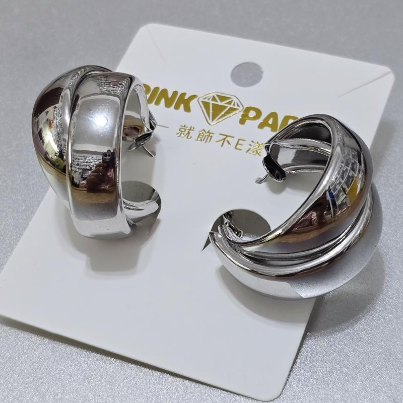 【阿哩布達】👉【耳針耳夾】台灣現貨 快速出貨 簡單金屬寬版圈圈圓圈C型耳環 夾式耳環 螺旋耳夾 三角耳夾 新娘飾品-細節圖3