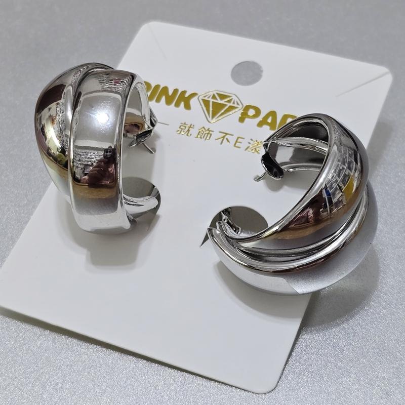 【阿哩布達】👉【耳針耳夾】台灣現貨 快速出貨 簡單金屬寬版圈圈圓圈C型耳環 夾式耳環 螺旋耳夾 三角耳夾 新娘飾品-細節圖4